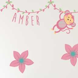 Pink Jungle Animal Wall Stickers - Decals Art Home Decor Decor Animals - thumbnail 3