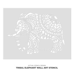 Tribal Elephant Wall Art Stencil - Diy Design Geometric For Home Makeovers - thumbnail 4