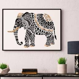 Tribal Elephant Wall Art Stencil - Diy Design Geometric For Home Makeovers - thumbnail 1