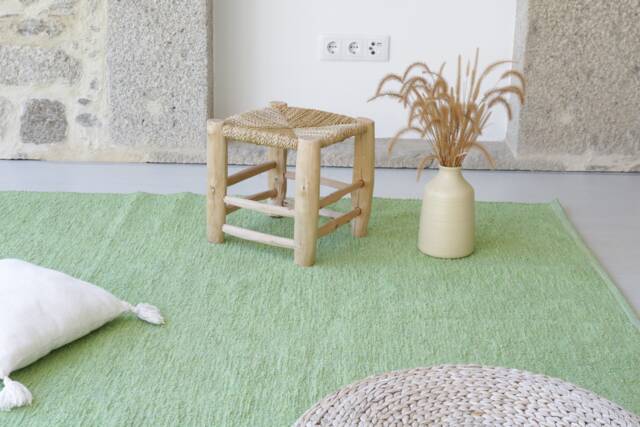 Large Pistachio Green Rug 5.5 X8 Feet, Area Rug, Living Room Bohemian Bedroom Carpet, Scandinavian Tapis De Salon - image 1