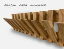 Handmade Oak Flip Down Hook Coat Rack 200mm High Modern Hallway Decor - thumbnail 1