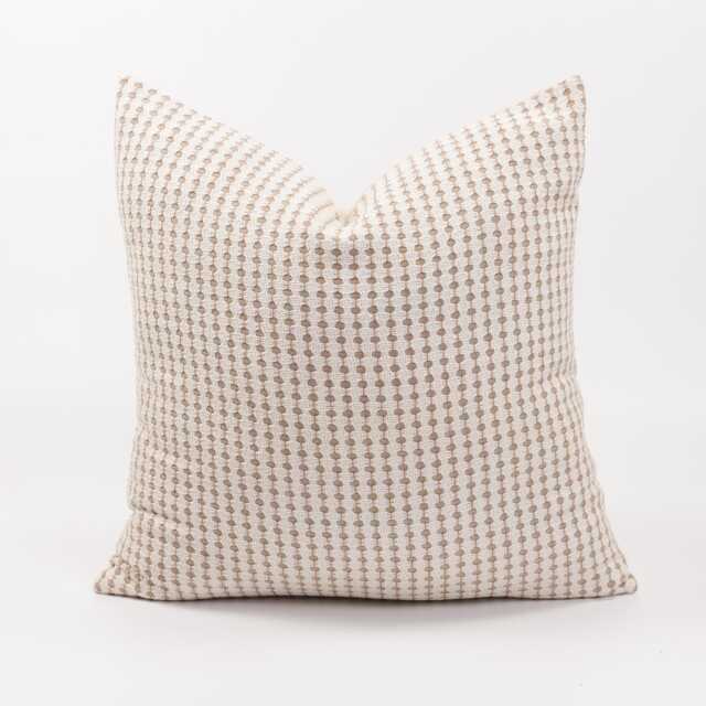 Earthy Brown & Ivory Cotton Linen Throw Pillow Cover - image 1