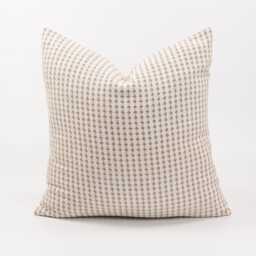 Earthy Brown & Ivory Cotton Linen Throw Pillow Cover - thumbnail 1