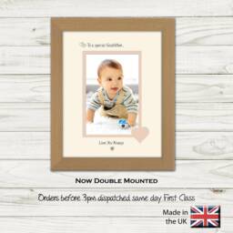 Godfather Photo Frame Special Godparent Gift, Double Mounted Landscape 716F Or Portrait 1074F - thumbnail 2