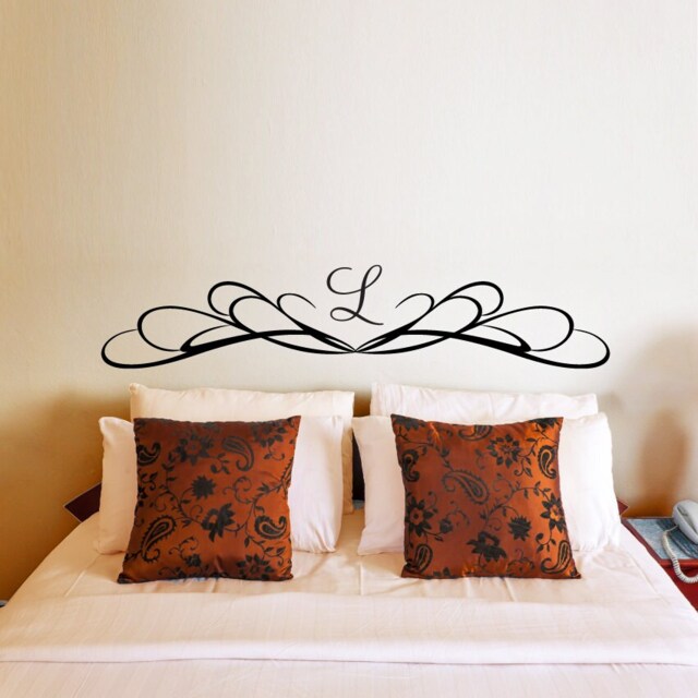 Headboard Wall Decal Customized With Your Initial - image 1