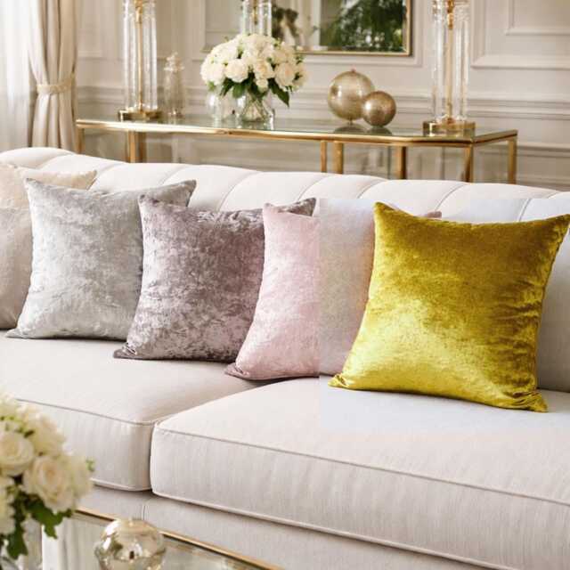 Handmade Crushed Velvet Cushion Covers Pink, Gold, & Dusty Rose - 18x18 - image 1