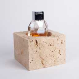 Natural Beige Travertine Candleholder Stone Cylinder Holder - thumbnail 2