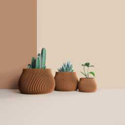 3D Printed Cactus, Succulent Planters , Mid Century Idea Gift For Home, Large Planter Pot - thumbnail 2