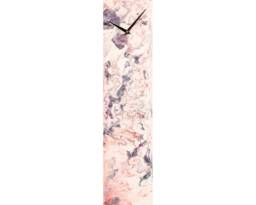 White & Orange Modern Wall Clock With Lighting, Tall Glass Unique Decor Vertical Clock, Unusual Abstract Art