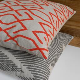 Red Orange Geometric Ikat Decorative Pillow Cover - thumbnail 2