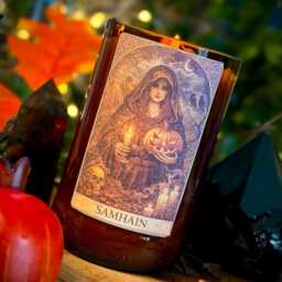 Samhain - Wiccan Sabbat Handmade Soy Wax Eco Friendly Vegan Candle Alter Witchy Pagan Wheel Of The Year Hand Poured in Wales - thumbnail 3