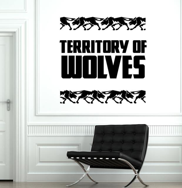 Wall Vinyl Wolves Animals Predator Aggressive Ornament Mural Decal Sticker 1749Dz - image 1
