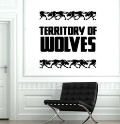 Wall Vinyl Wolves Animals Predator Aggressive Ornament Mural Decal Sticker 1749Dz - thumbnail 1