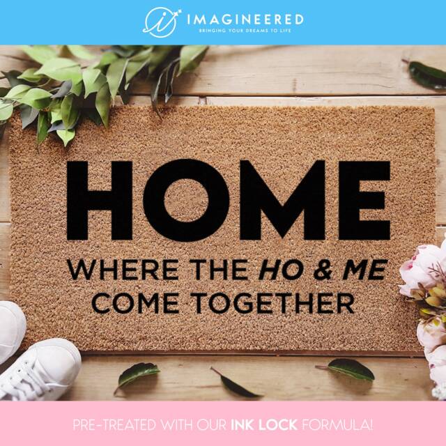 Funny Home Doormat - Where The Ho & Me Come Together Gifts For Couples Custom Decor Personalised Family Gift - image 1