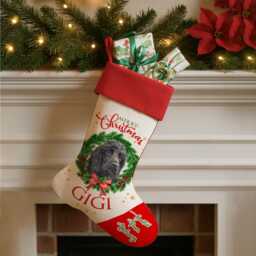 Personalised Dog Christmas Stocking Black Cocker Spaniel Xmas Treat Sack New Puppy Bag Festive Hanging Toys Storage Boot Pets Dwst04 - thumbnail 1