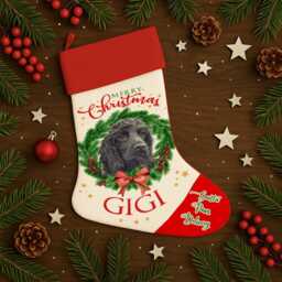 Personalised Dog Christmas Stocking Black Cocker Spaniel Xmas Treat Sack New Puppy Bag Festive Hanging Toys Storage Boot Pets Dwst04 - thumbnail 2