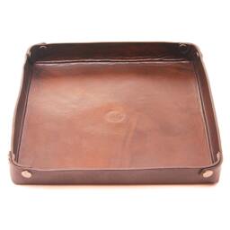 Personalized Handmade Full-Grain Leather Valet Tray - Custom Catchall For Keys, Wallet, & Accessories - thumbnail 3