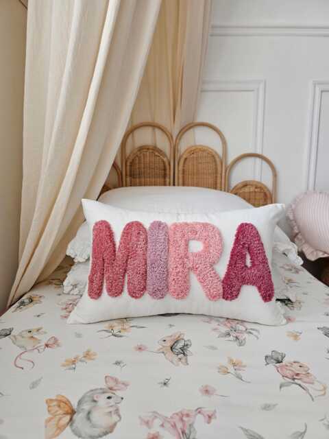 Personalised Children Cushion - New Baby Gift Tufted Name Pillow Bed Decor Housewarming Birthday Gifts - image 1