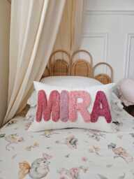 Personalised Children Cushion - New Baby Gift Tufted Name Pillow Bed Decor Housewarming Birthday Gifts - thumbnail 1