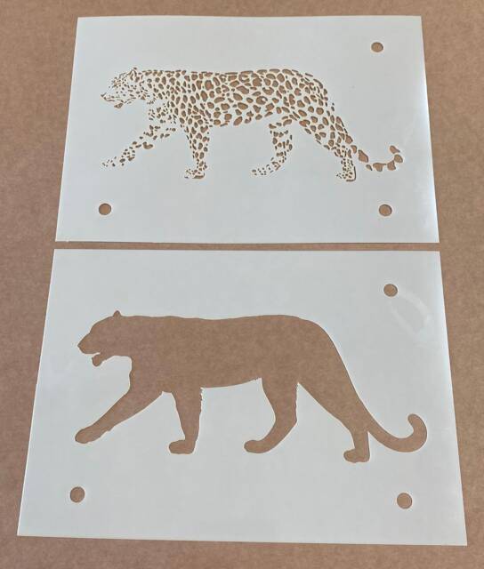 Leopard, Mylar Stencil, Layered Design, Airbrushing, Wall Art, Painting, Craft - image 1