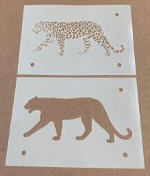 Leopard, Mylar Stencil, Layered Design, Airbrushing, Wall Art, Painting, Craft - thumbnail 1
