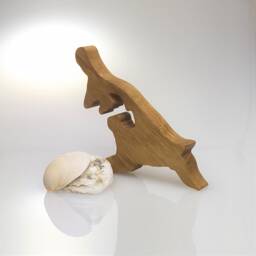 Usedom Wooden Island, Wall Decoration, Maritime Gift, Made Of Oak Wood, Baltic Sea Island Silhouette - thumbnail 3