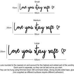 Love You, Stay Safe With Heart Shape Wooden Wall Quote - thumbnail 3