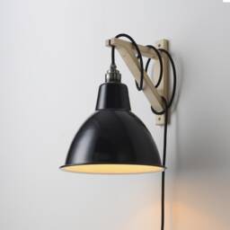 Gunmetal Black 1-Light Pendant - Robust Brass Socket For Hanging Lamp Shade Hardwired & Plug-In Options - thumbnail 3