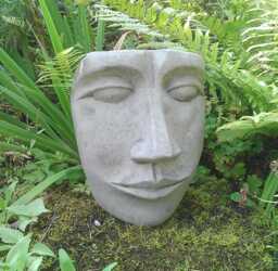 Reconstituted Stone Garden Abstract Modern Art Lady Face Ornament/Wall Plaque
