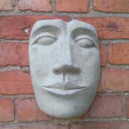Reconstituted Stone Garden Abstract Modern Art Lady Face Ornament/Wall Plaque - thumbnail 4