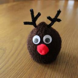 Hand Knitted Reindeer, Terry's Chocolate Orange Cover, Knitted Reindeer Cover, Christmas Table Decoration, Reindeer - thumbnail 2