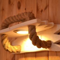 Sconce Wooden, The Wall Light From A Natural Wood, Led For Wall, Wooden Lighting Fixture With Jute Rope - thumbnail 4