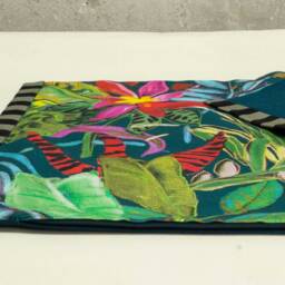 Cotton Print Decorative Cushion With Tropical Floral Motif - thumbnail 3