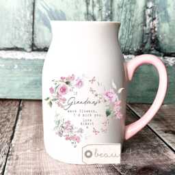 Personalised If ... Were Flowers I'd We'd Pick You Mum Nanna Grandma Home Wildflower Lavender Floral Ceramic Small Vase Jug Mug Birthday Gift - thumbnail 3