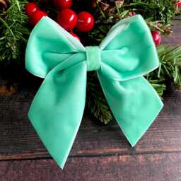 Pastel Green Velvet Christmas Tree Bows, Bows For Tree, Mint Decorations, Sr046 - thumbnail 3