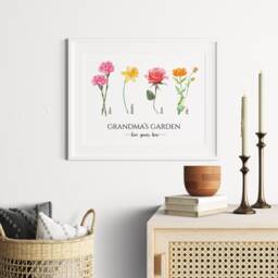 Birth Flower Personalized Gift, Garden Print, Christmas Gift For Her, Gifts Grandma - thumbnail 2