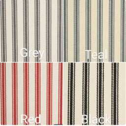 Handmade Ticking Fabric Ottoman - Wooden Castor Legs, Footstool Coffee Table - thumbnail 2