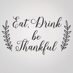 Eat Drink & Be Thankful, Wall Decor, Dining Room Decal, Thanksgiving Fall Vinyl Kitchen Decor - thumbnail 2