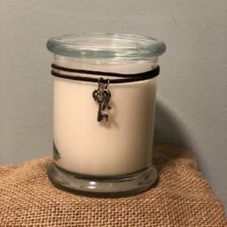 Handmade Soy Wax Candle 8 Oz Apothecary Jar, Cotton Wick - thumbnail 3