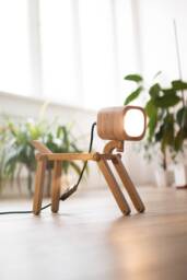 Handmade Wooden Dog Lamp, Animal Nursery Decor - thumbnail 1