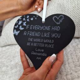 Friends Heart Shaped Wall Hanging Gift, Gift For Best Friend, Friendship Anniversary Gifts, Friend Birthday Personalised - thumbnail 2