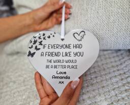 Friends Heart Shaped Wall Hanging Gift, Gift For Best Friend, Friendship Anniversary Gifts, Friend Birthday Personalised