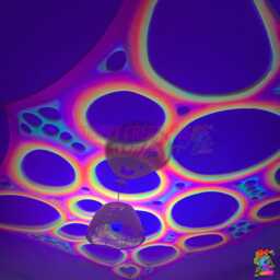 Psychedelic Uv-Reactive Stretchy Rainbow Polka Dot Tapestry, Blacklight Wall Hanging, Trippy Room Decor, Psy Games Art, Neon Party Deco - thumbnail 1