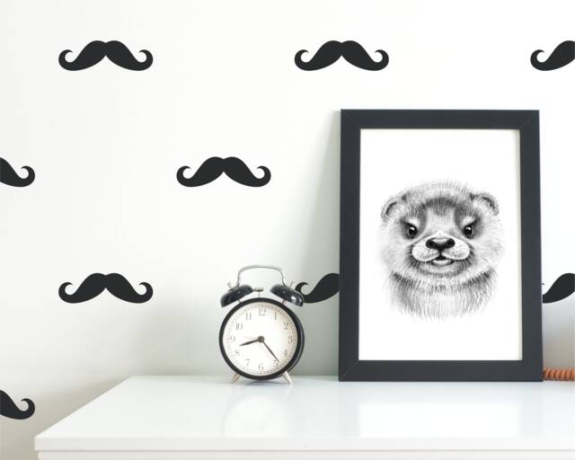 Moustache - Vinyl Wall Decals Cute Mustache Shapes Stash Mo Beard Stickers Baby Boys Girls Nursery Kids Room D??cor - image 1