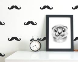 Moustache - Vinyl Wall Decals Cute Mustache Shapes Stash Mo Beard Stickers Baby Boys Girls Nursery Kids Room D??cor - thumbnail 1