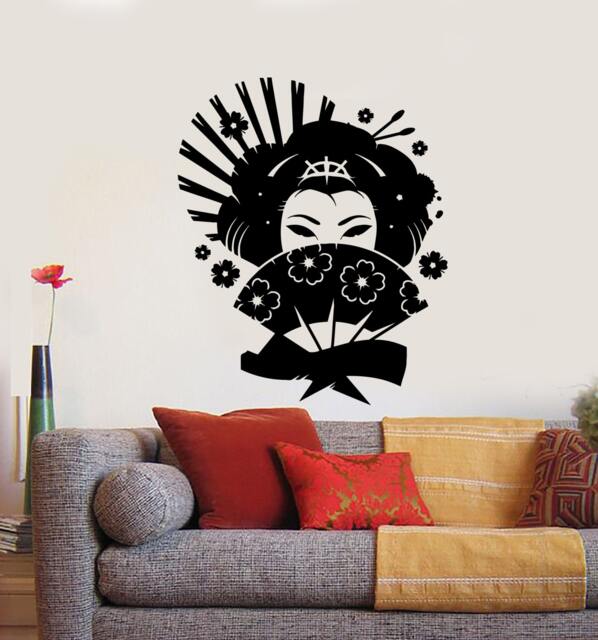Wall Vinyl Decal Japan Japanese Geisha Eastern Girl Cool Decor 1286Dz - image 1