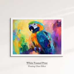 Parrot Abstract Oil Painting Framed Print & Canvas Large Sizes Wall Art Poster Animal Home Decor Interior Gift Idea - thumbnail 3