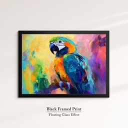 Parrot Abstract Oil Painting Framed Print & Canvas Large Sizes Wall Art Poster Animal Home Decor Interior Gift Idea - thumbnail 2