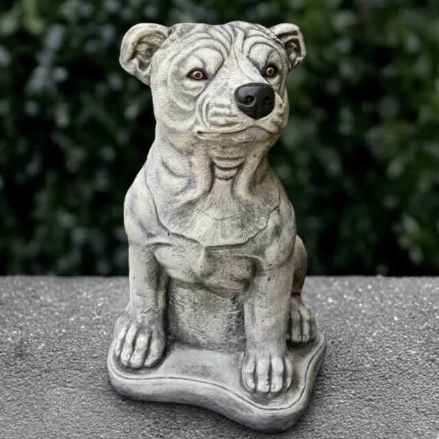Massive Pitbull Statue Concrete Dog Sculpture Cement Ornament Front Door Decoration Handmade Art Garden & Home Figurine - image 1