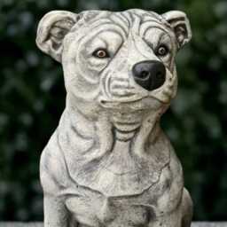 Massive Pitbull Statue Concrete Dog Sculpture Cement Ornament Front Door Decoration Handmade Art Garden & Home Figurine - thumbnail 2